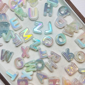 Pastel Cloudy Chunky Alphabet Letter Beads | Acrylic A–Z Letter Beads for Keychains, Bag Charms, Bracelets & DIY Jewelry