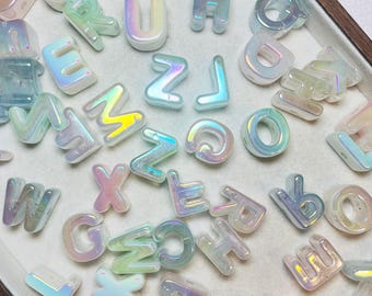 Pastel Cloudy Chunky Alphabet Letter Beads | Acrylic A–Z Letter Beads for Keychains, Bag Charms, Bracelets & DIY Jewelry