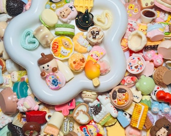 Mystery Scoop Cute DIY Mini Decor Mix – Random Food Charms, Mini Resin Pieces for Phone Charm, Fridge Magnet, Scrapbook & DIY Craft Supplies