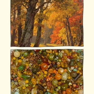 Kit de Miçangas Tema Conto de Fadas de Outono 3.0V – Miçangas de Vidro e Pedras Naturais (1–10 mm) para Criação de Bijuterias DIY