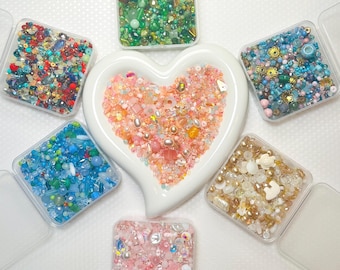 100g Bead Box With Charm – One of a Kind Themed Mixed Bead Soup, Perfect for DIY Jewelry Making