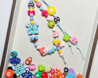 Premium Kleine Monster Perlensuppe Mix - bemalte Acrylperlen für Handyanhänger, Taschenanhänger, Schlüsselanhänger, Kawaii Schmuck DIY Bastelbedarf