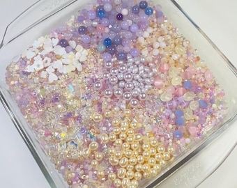 Pastel Unicorn Cake Bead Soup Mix 2.0V: Beads Mix For DIY Jewelry Making, Bracelets, Necklace, Charm Craft Supplies