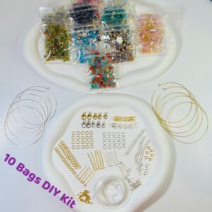 DIY Kit, 15g Mystery, Sample Bags: Surprise Variety Of Beads Bags for DIY Jewelry Making, Earrings, Charms, Necklaces 10 bags DIY KIT