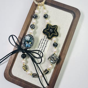 Luxury Phone Chain With High Quality Beads, Swarovski, Crystal and Pearl, Bag Chain, Wrist Phone Strap, Handmade Unique