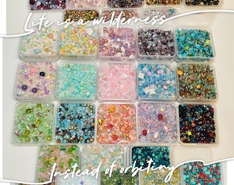100g Bead Box With Charm | One-of-a-Kind Mixed Bead Soup for DIY Jewelry | Assorted Colors & Themes | Craft Bead Supplies Gift