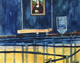 Mona Lisa Alone in the Louvre during the Pandemic