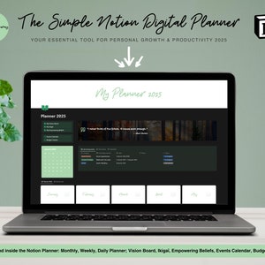 The simple Notion Digital Planner 2025. Notion Planner, Notion Template. Aesthetic Notion Planner.