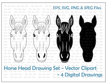 Free Horse Head Svg Outline SVG PNG EPS DXF File