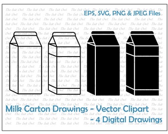 Milch Karton Clipart Etsy