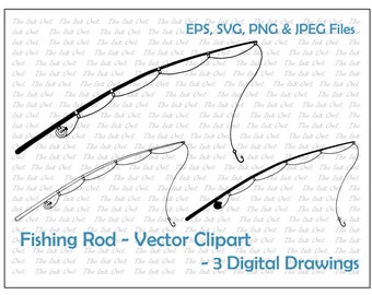 Download Free Fishing Rod Clipart Etsy SVG Cut Files