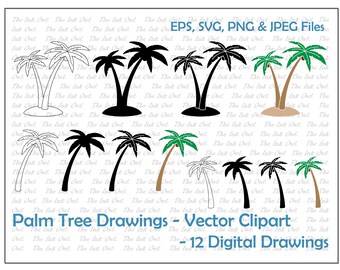 Download Palm Tree Outline Etsy