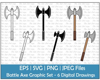 Battle Axe Clipart Etsy