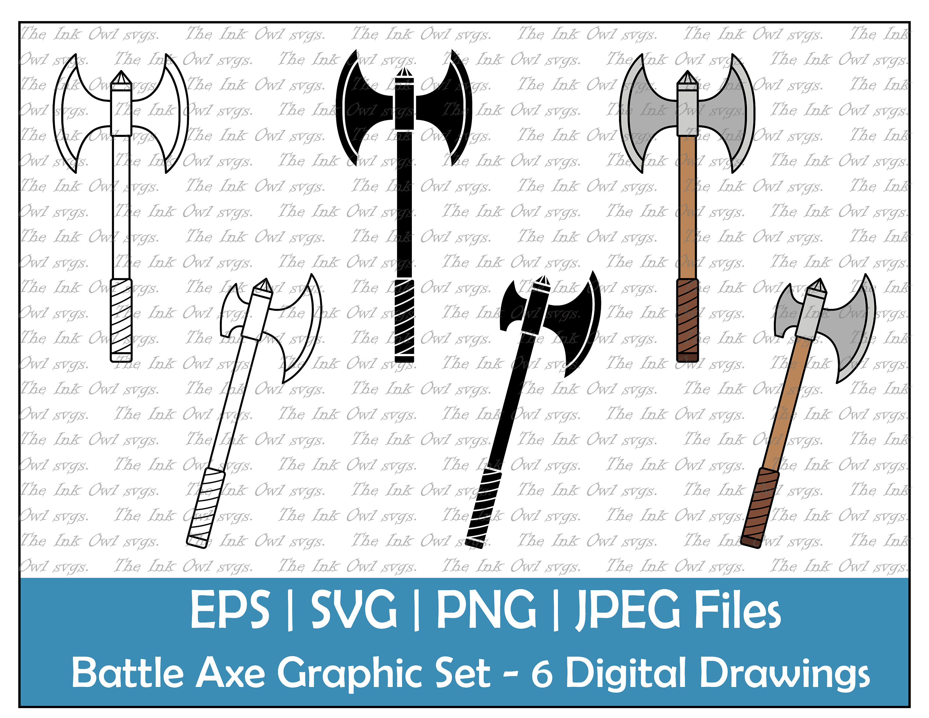 Battle Axe Clipart Etsy