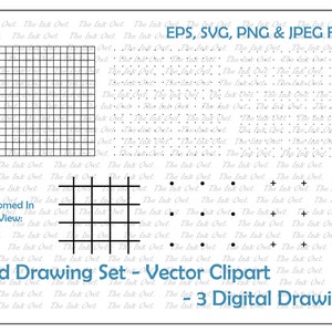 Paper Grid Vector Clipart Set / Lines Dots Cross Hairs - Etsy