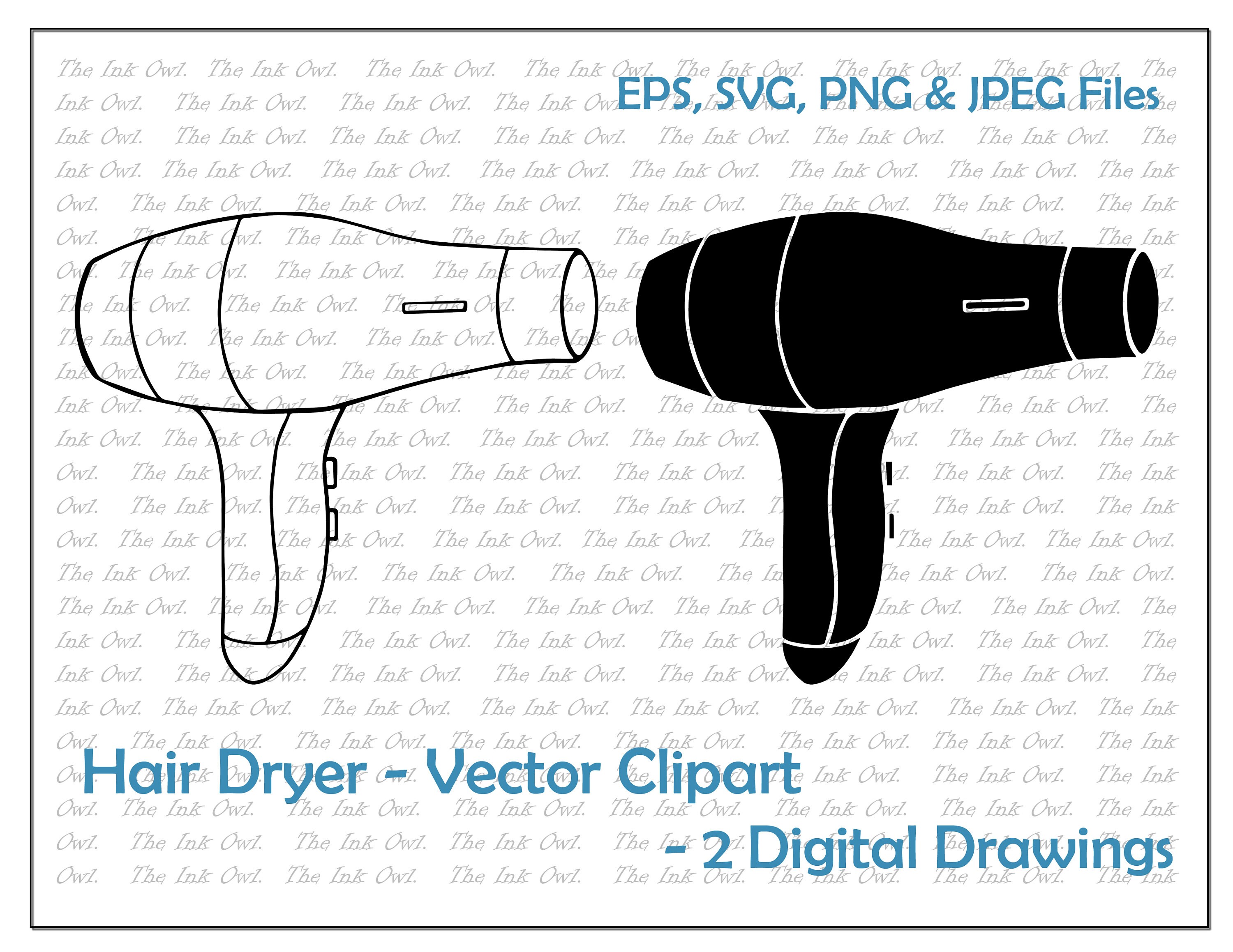 Hair Dryer Vector Clipart / Outline & Stamp Drawing - Etsy Australia Hair Dryer Vector Clipart / Outline & Stamp Drawing - Etsy Australia