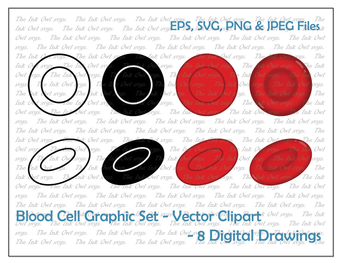 Blood Cell Graphic Vector Clipart Set / Biology Outline & - Etsy
