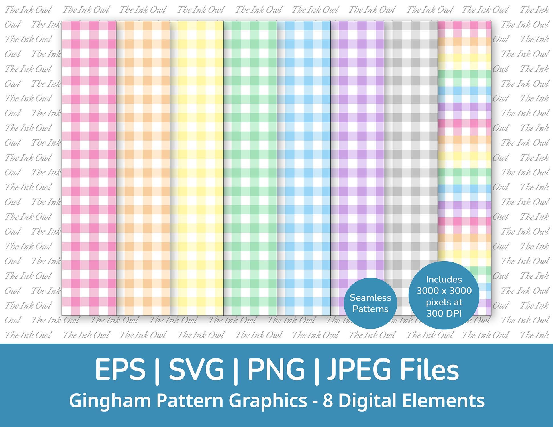 Gingham Pattern Seamless Svg Clipart Bundle / Digital Paper Plaid ...