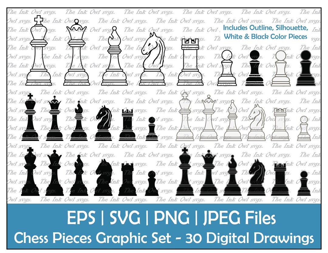 Chess Pieces Including King, Queen, Rook, Pawn, Knight, And Bishop Chess  Icons, Vector Set Of Chess Pieces, Chess Figures Royalty Free SVG,  Cliparts, Vetores, e Ilustrações Stock. Image 17470012.