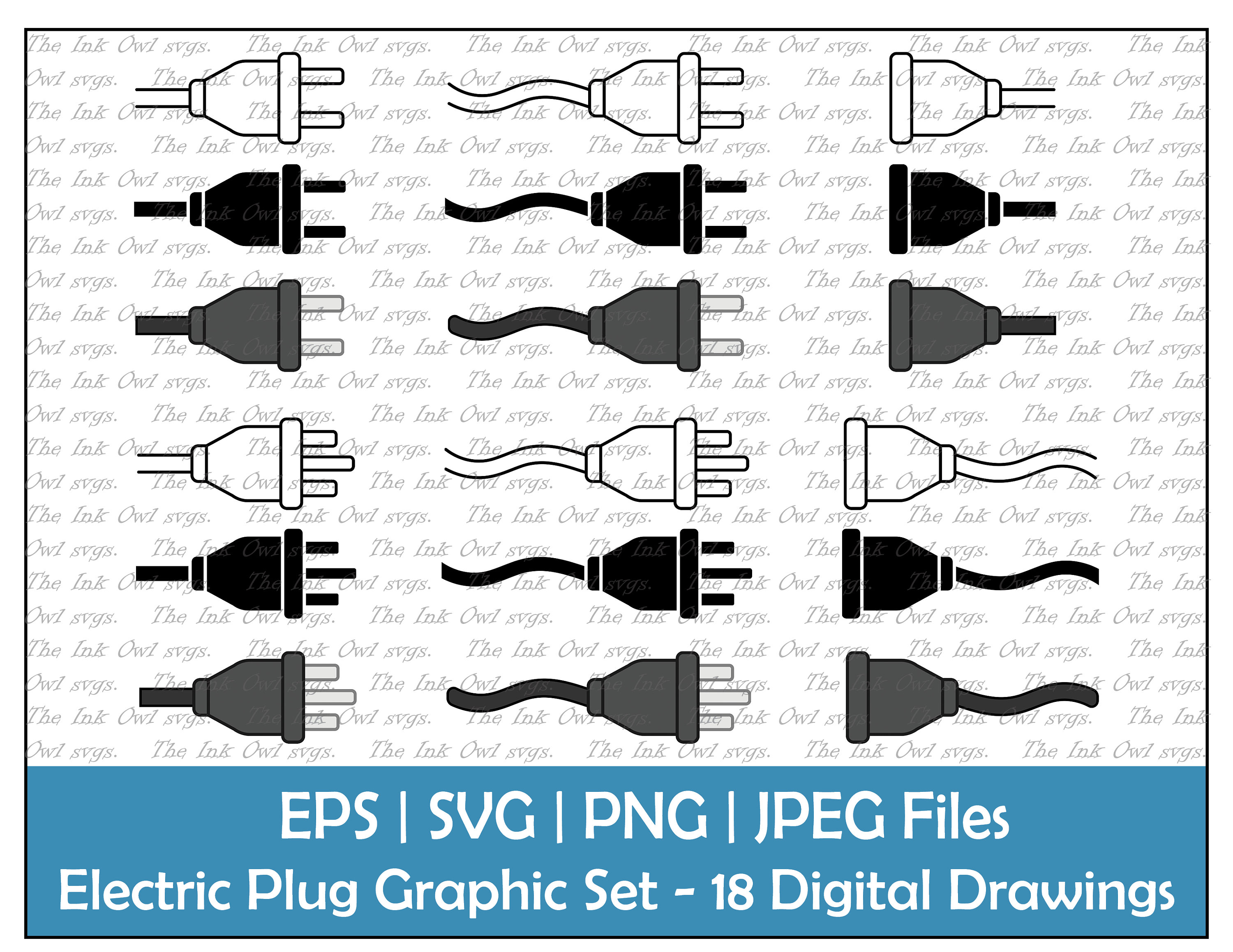 Scrapbooking Embellishments Eps JPG Electrical Plug and Receptacle