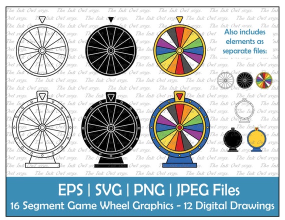 Game Spin Wheel Vector Clipart Set / 16 Segments With White - Etsy Canada
