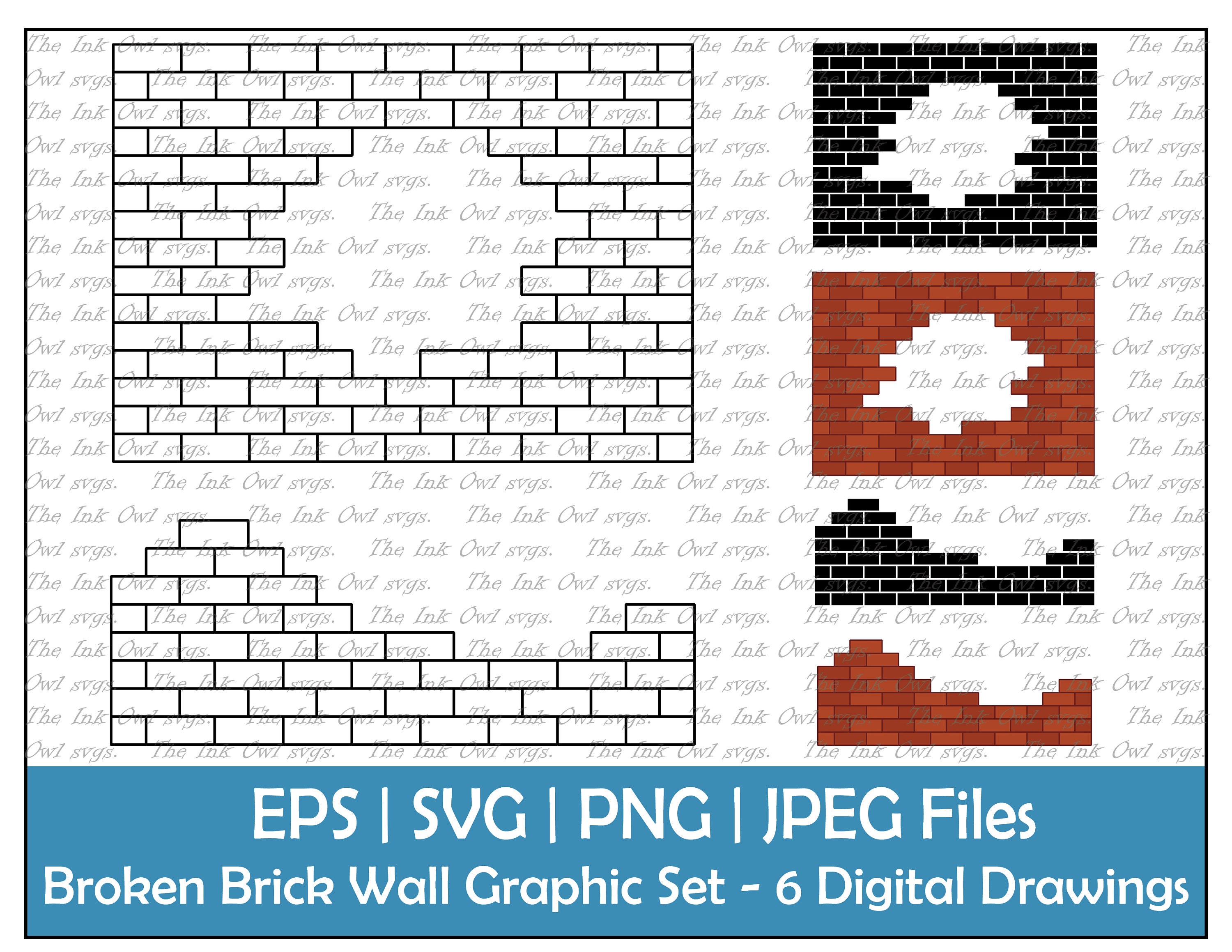 DIGITAL DOWNLOAD SVG File for Uneven Brick Stencil