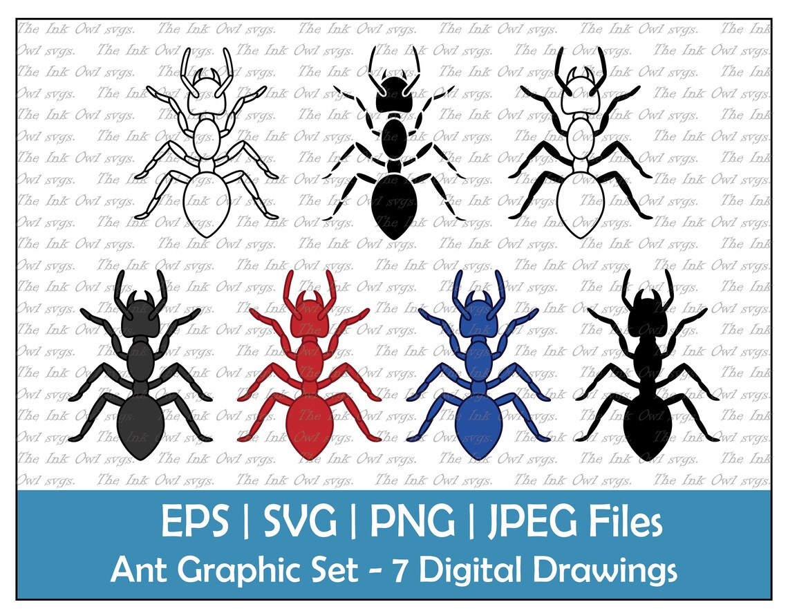 Ant Insect Vector Clipart Set / Outline & Stamp Drawing - Etsy