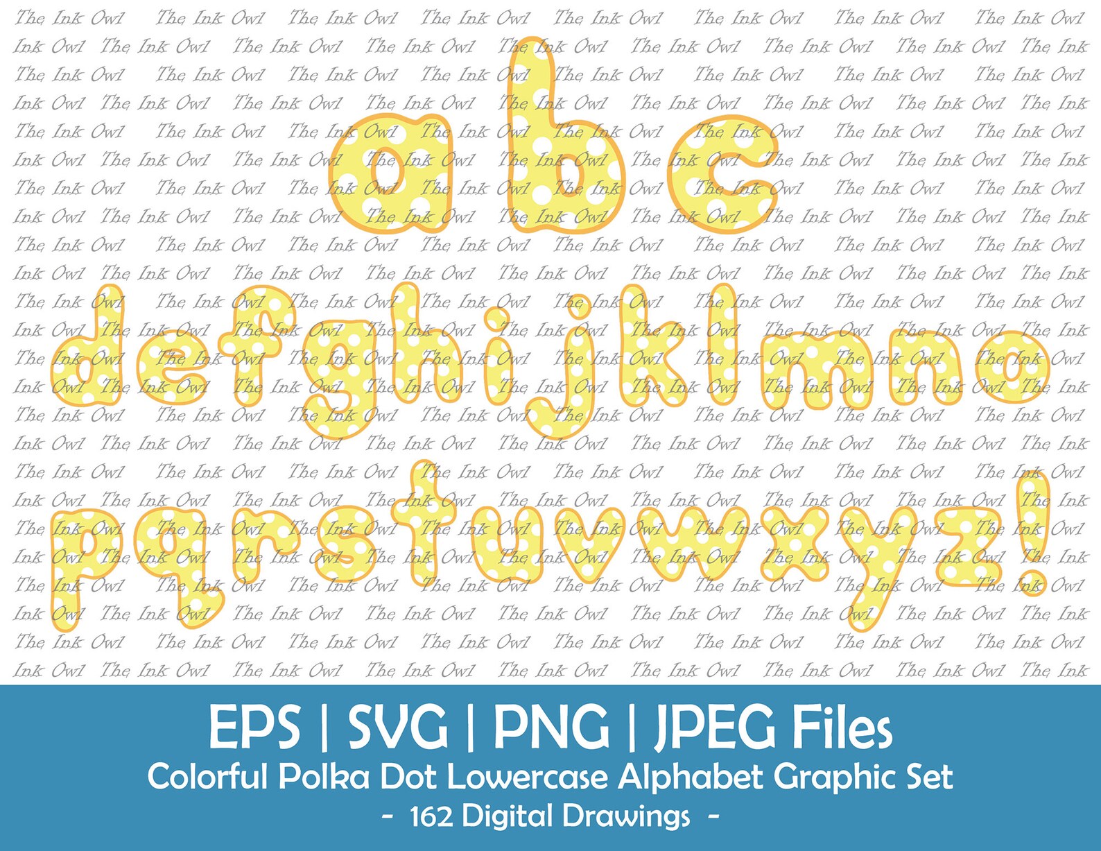 Lowercase Polka Dot Alphabet Letters Vector Clipart / Text Graphics ...