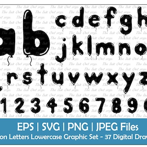 Alfabeto de letras de globo y números vector clipart / Gráficos de texto de  sello / ABC 123 Logos banners / PNG, JPG, svg, Eps -  México