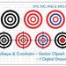 Bullseye and Crosshairs Target Vector Clipart Set / Stamp and Color ...
