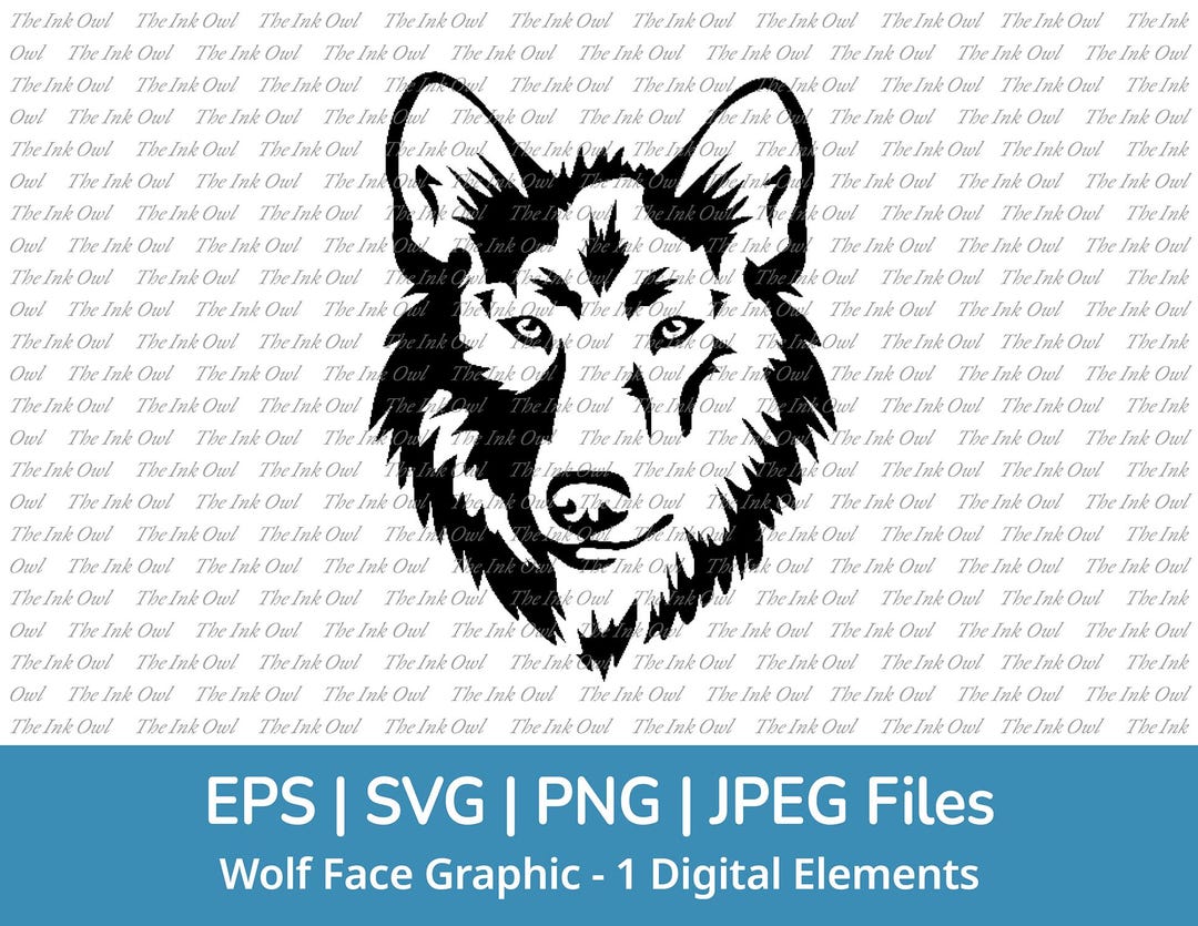 狼犬の顔 SVG ベクター クリップアート  シルエット スタンプ グラフィック イラスト  野生動物  商用利用   SVG、PNG、JPG、EPS  昇華 - Etsy 日本