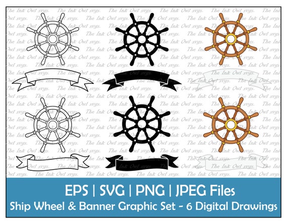 Ship Wheel Svg, Boat Wheel Svg, Nautical Svg. Vector Cut file For  Silhouette, Cricut, Pdf Eps Png Dxf, Stencil, Decal, Pin, Sticker.