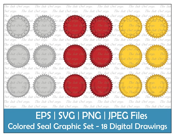 Gold, Silver and Red Certificate Seal Clipart Set / Outline & Stamp Drawing  Illustrations / Blank Template With Stars / PNG, JPG, SVG, Eps - Etsy  Singapore