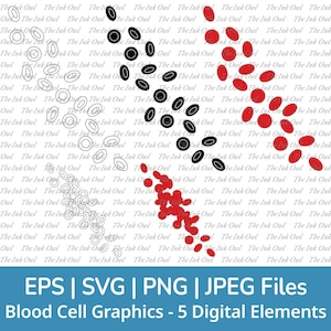 Schemat przepływu czerwonych krwinek Svg Clipart / Biologia Zarys, sylwetka znaczka i grafika kolorowa / Medycyna / Png, Svg, Jpg, Eps