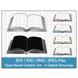 Open boek overzicht clipart tekening illustratie / png, jpg, SVG, eps - vector