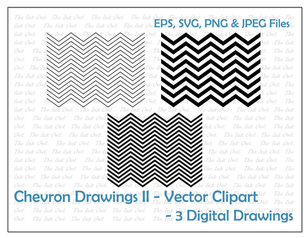 Chevron Set 2 Pattern Vector Clipart / Outline & Stamp Drawing ...