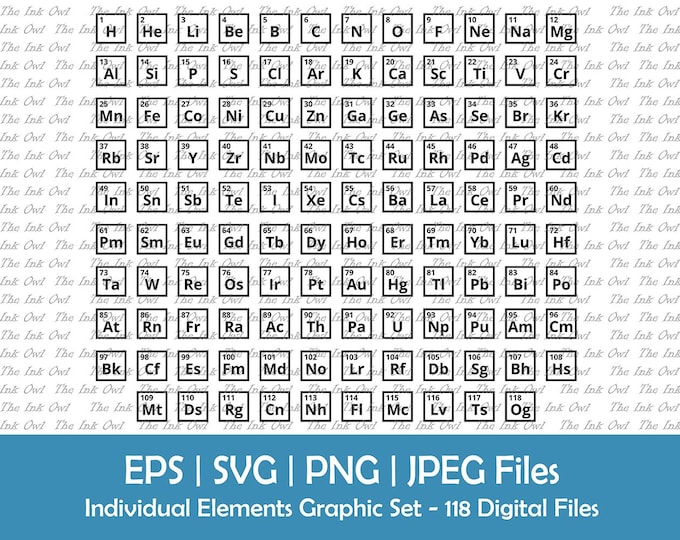 Periodic Table of the Elements SVG PNG DXF Graphic Design Clip Art File ...