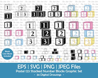 Bundle Color Blocks Svg, Colorblocks Svg, Number Blocks, Color Blocks ...