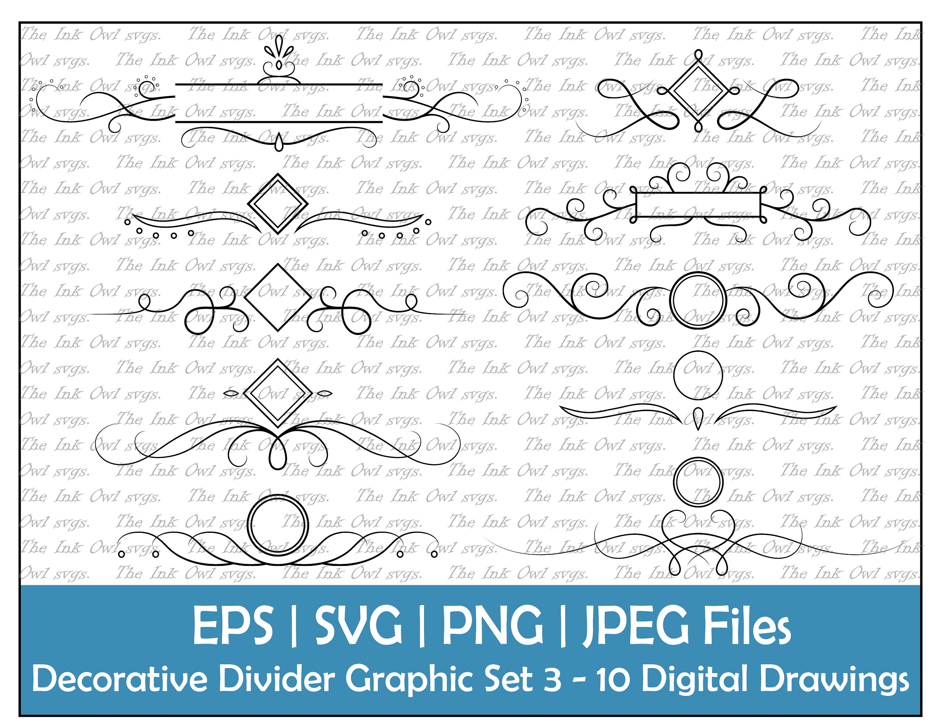Divider Line Break Label Template Graphic Clipart / Etsy