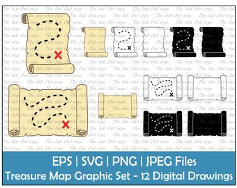 treasure map clipart etsy
