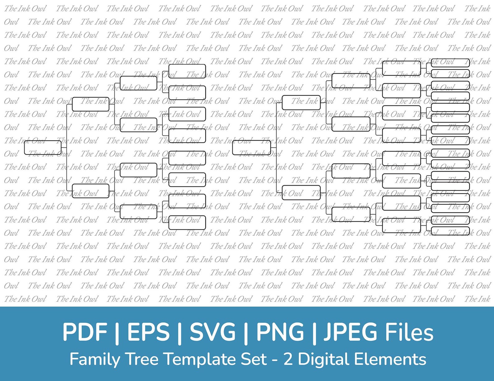 Family Tree Template Chart Graphic / Digital Ancestral or Pedigree ...