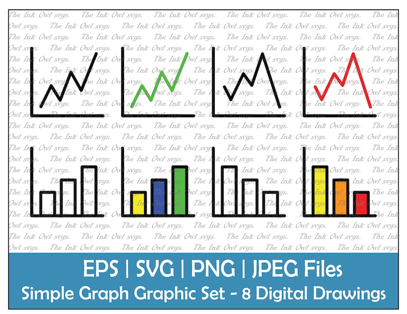 Simple Graph Designs Simple Graph Clipart Vector Set / Stock Finances / Outline & Stamp ...