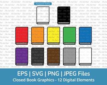 Gesloten boek SVG: snijbestanden, clipart (digitale download) - Etsy  Nederland, image size:340x270
