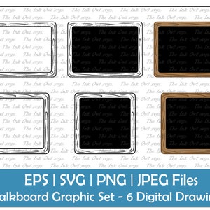 Puede incluir: Conjunto de seis marcos de pizarra digital en varios estilos. Los marcos son negros con contornos blancos, negros con contornos marrones y blancos con contornos negros. Los marcos son perfectos para agregar un toque vintage a tus proyectos.