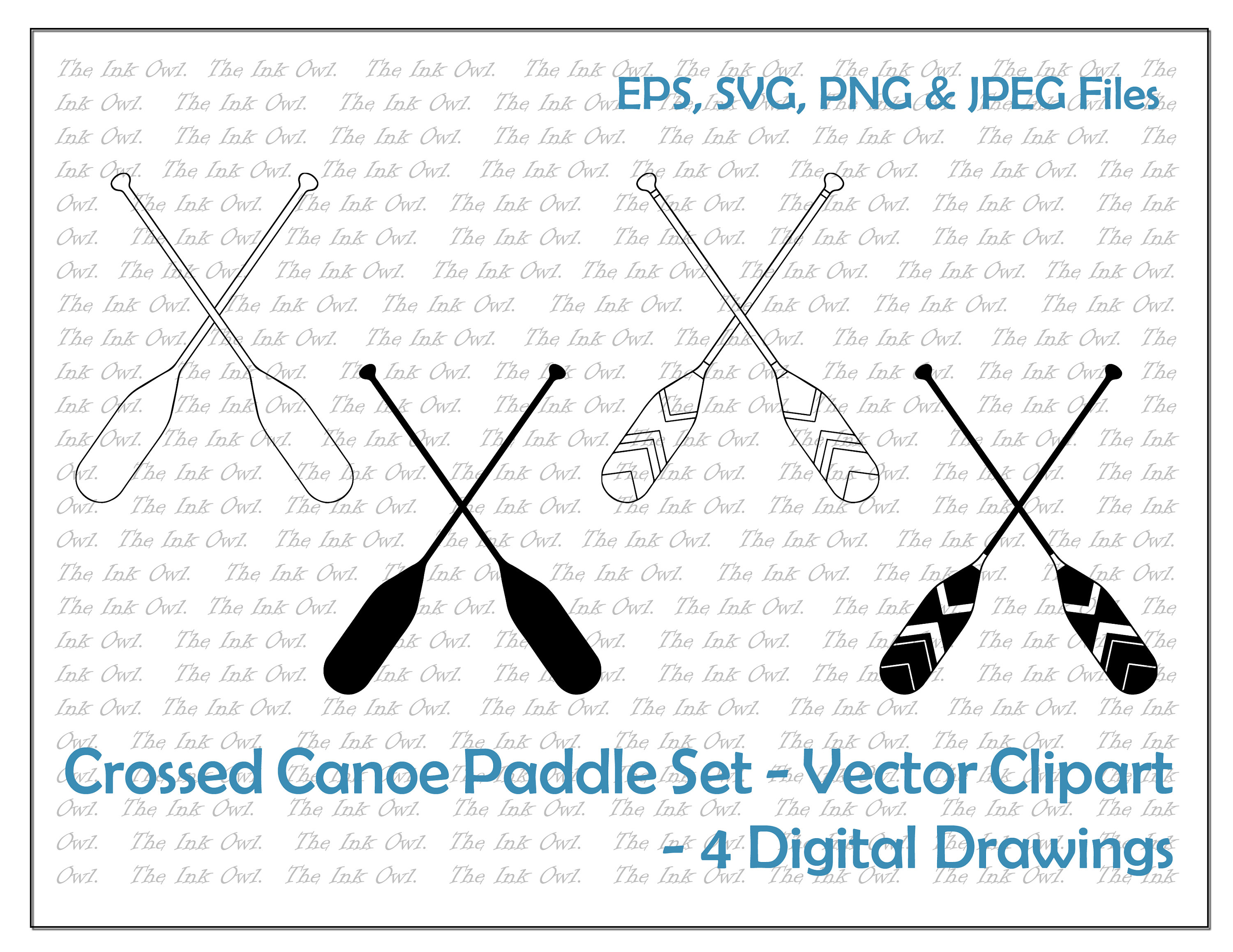 Crossed Canoe Paddle Clip Art