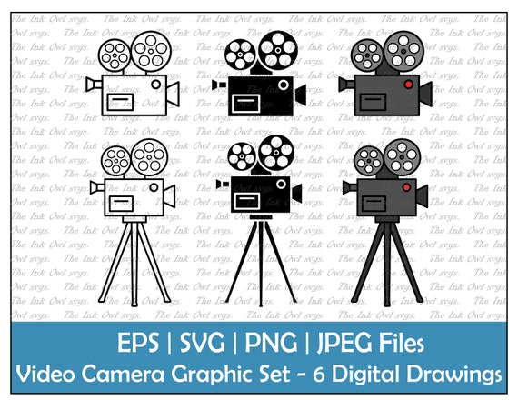 vintage camera vector outline