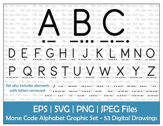 abcdefg382189 Morse Code Alphabet Letters Vector Clipart Set / Stamp Text