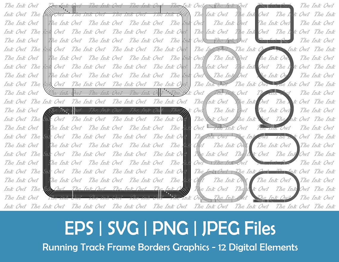 Running Track Border Frame Clipart / Outline, Stamp / Track & Field ...