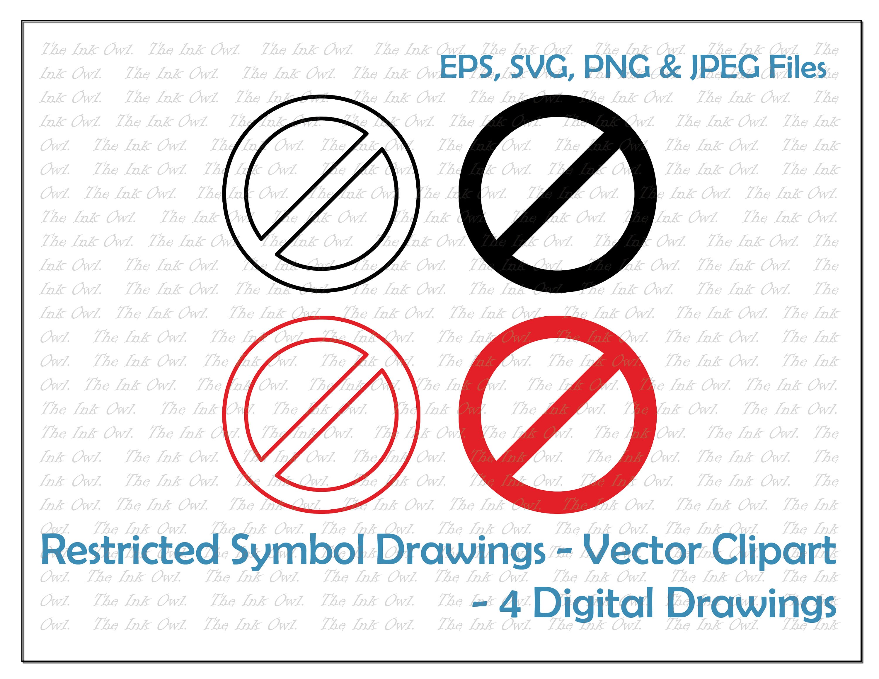Restricted Do Not Enter Sign Vector Clipart Outline Stamp Etsy