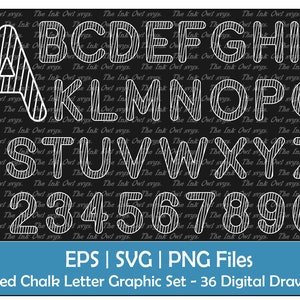 ALPHABET Chalkboard Clipart Digital Chalk Alphabet Clip Art Hand